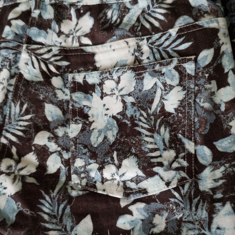 Alexander Wang New JEANS Leaf Print Black Blue Multi Women's 28 NWT 🎉HP - Picture 8 of 9